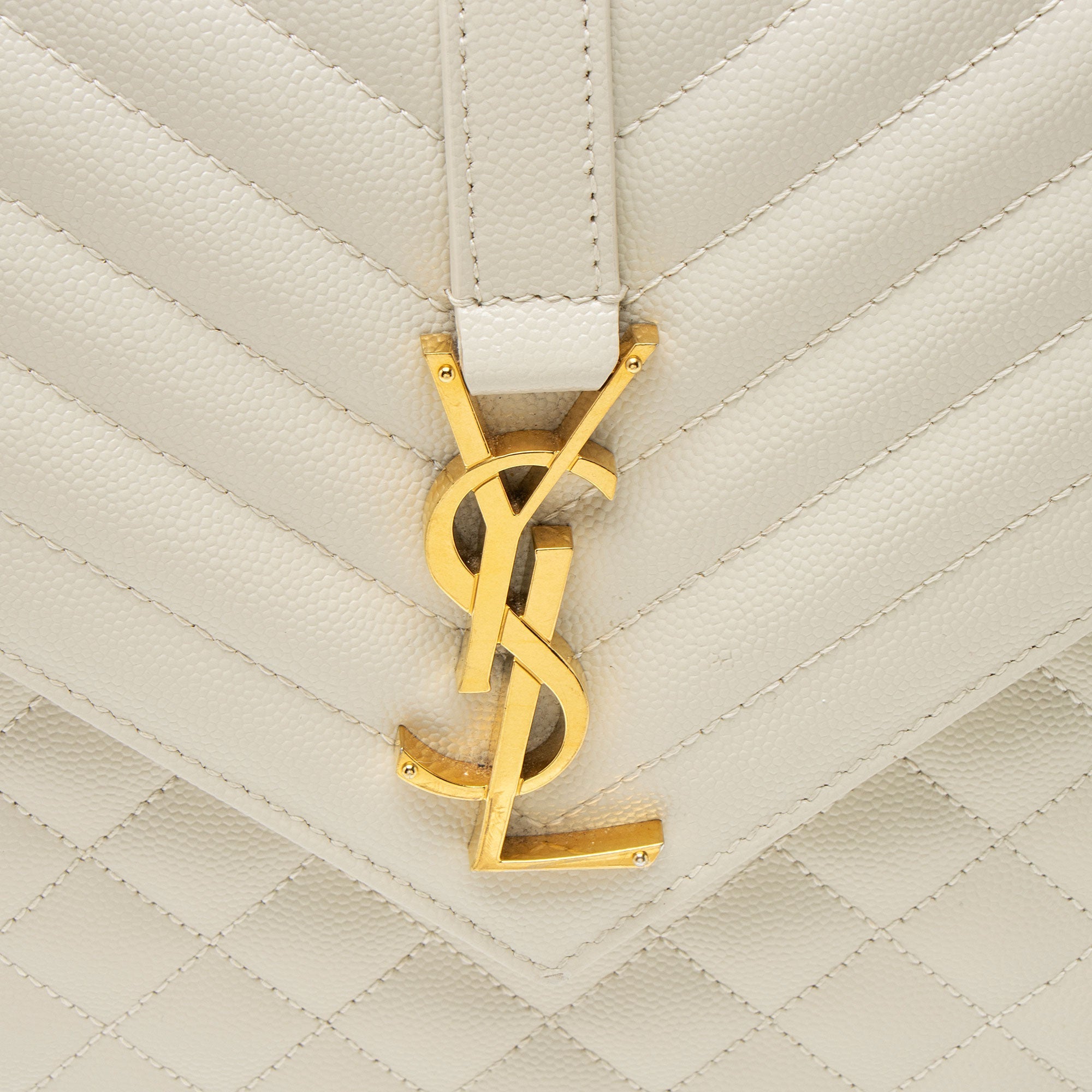 Saint Laurent Mixed Matelasse Grain de Poudre Monogram Large Shoulder Bag