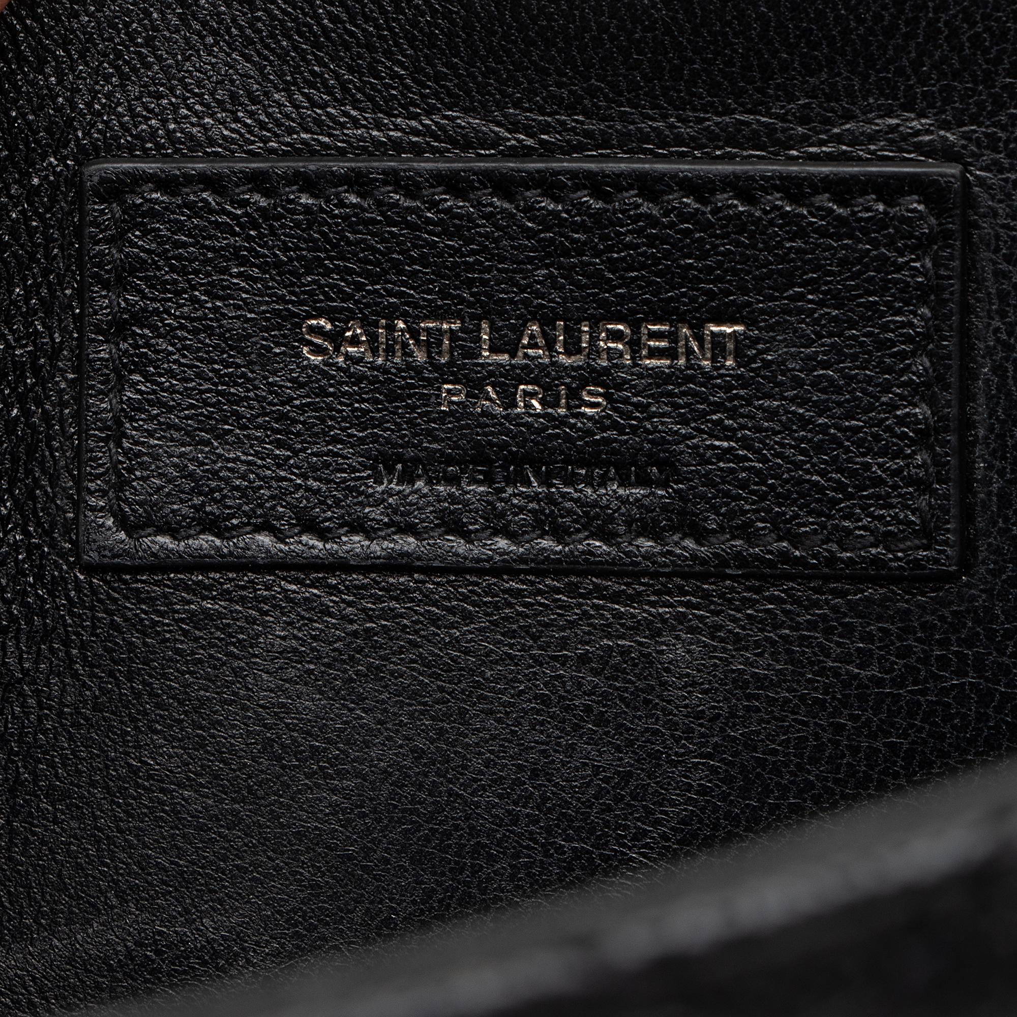 Saint Laurent Mixed Matelasse Grain de Poudre Monogram Medium Shoulder Bag (SHF-23369)