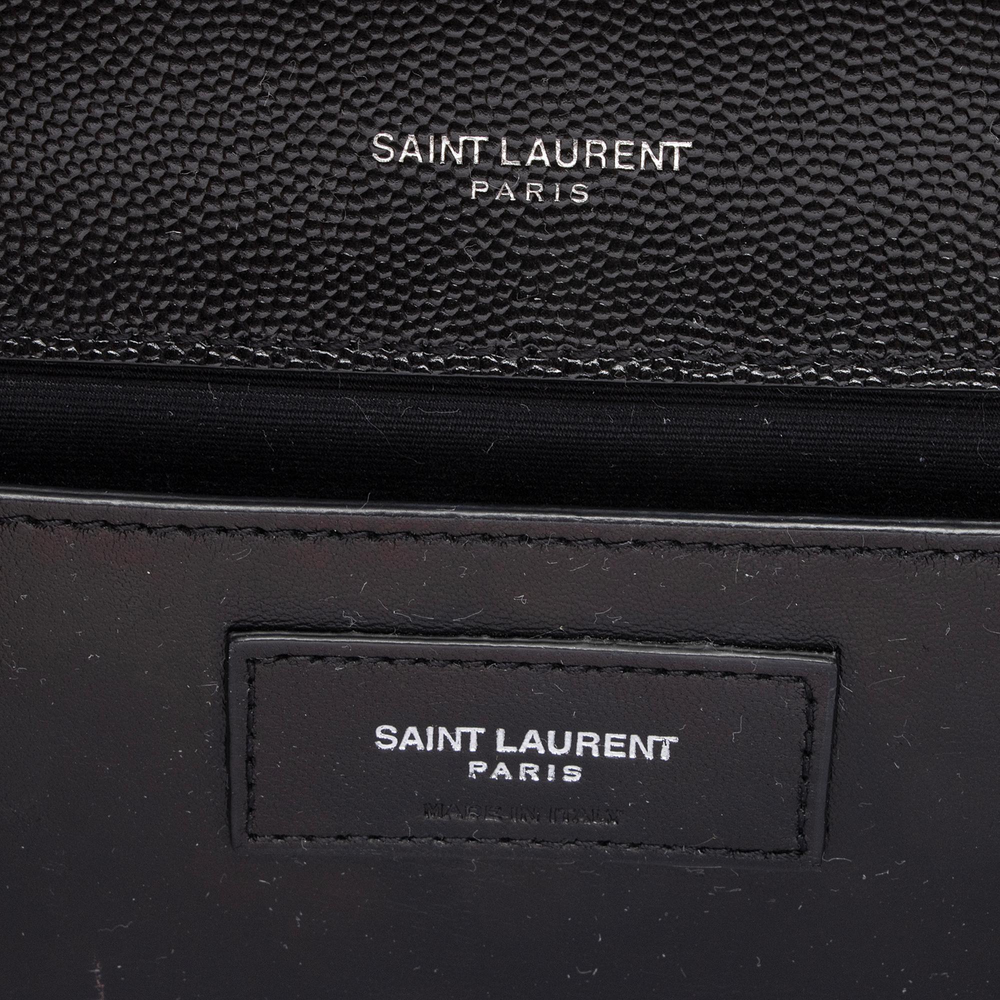 Saint Laurent Mixed Matelasse Grain de Poudre Monogram Medium Shoulder Bag (SHF-xBAr0v)