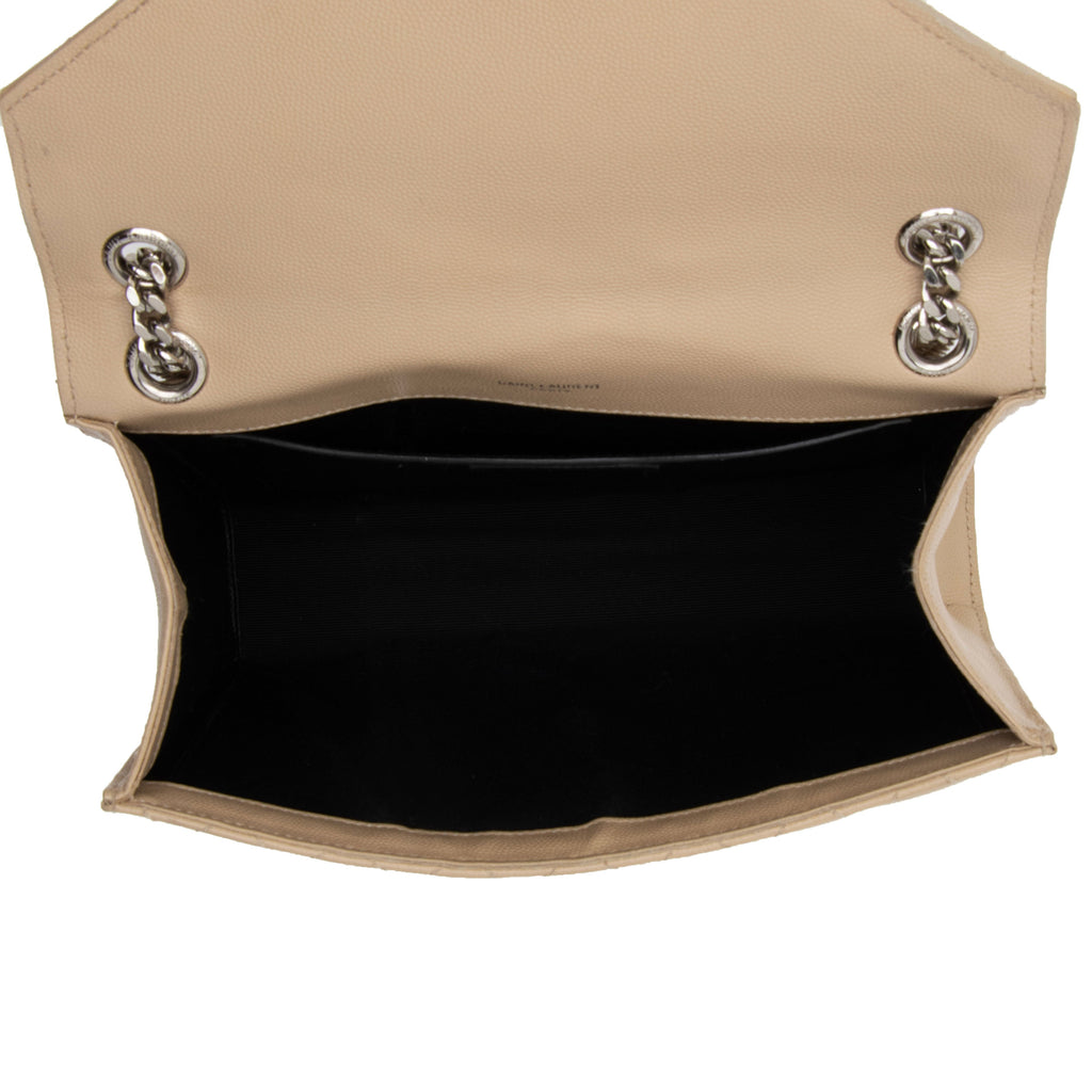Saint Laurent Mixed Matelasse Grain de Poudre Monogram Medium Shoulder Bag (SHF-AvP2UF)