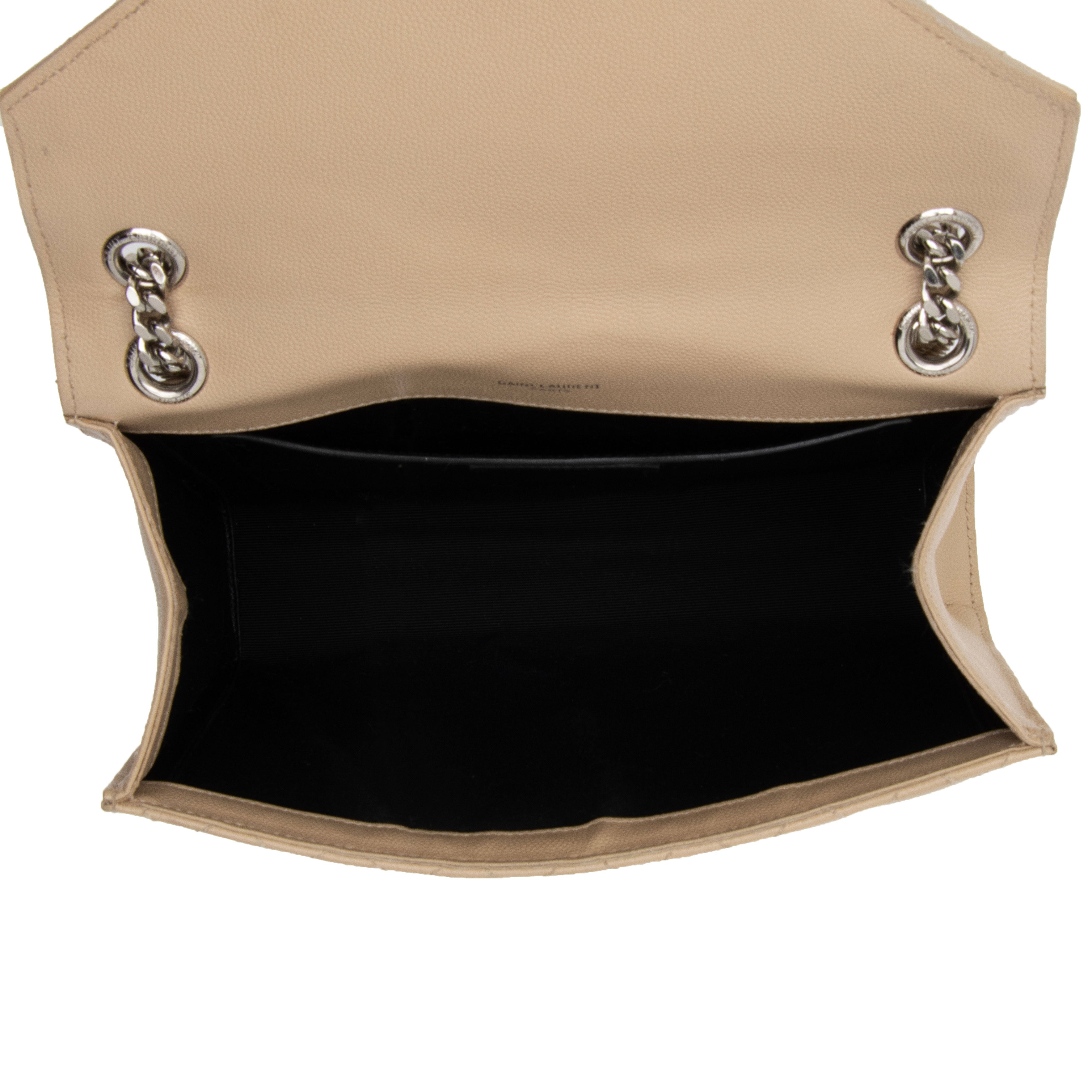 Saint Laurent Mixed Matelasse Grain de Poudre Monogram Medium Shoulder Bag (SHF-AvP2UF)