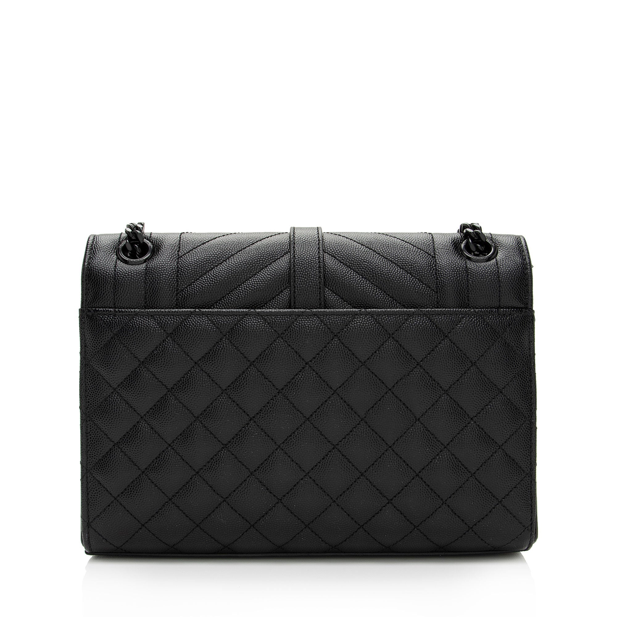 Saint Laurent Mixed Matelasse Grain de Poudre Monogram Medium Shoulder Bag (SHF-nFM7Cy)