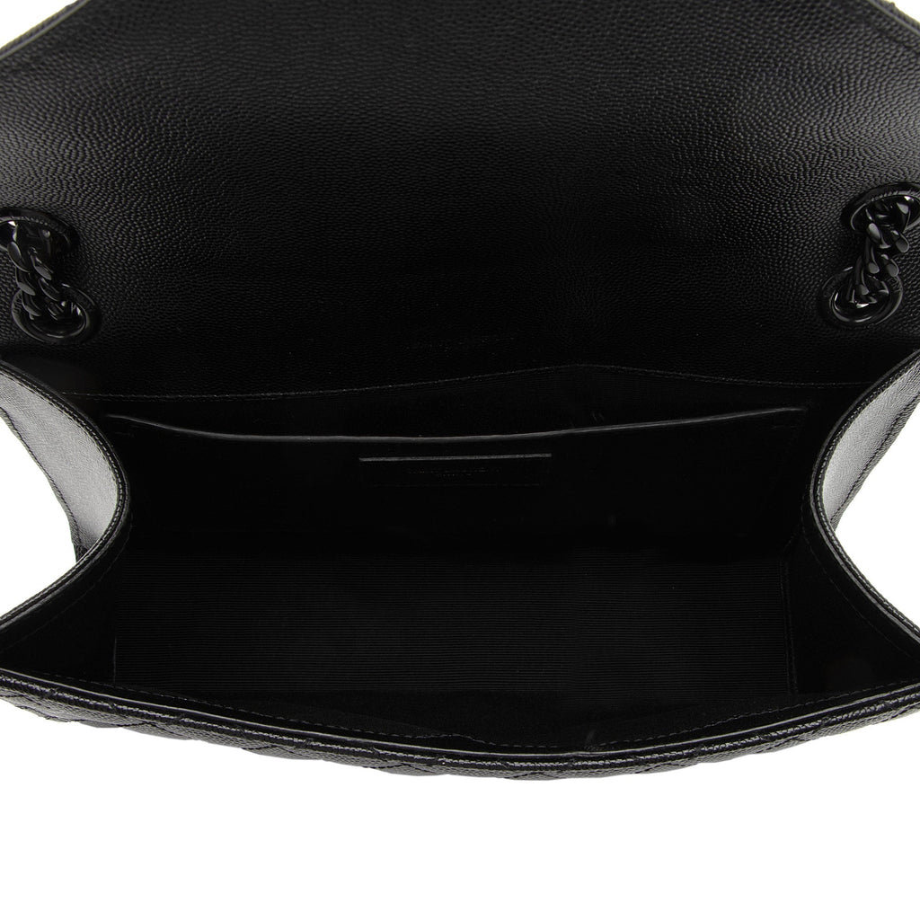 Saint Laurent Mixed Matelasse Grain de Poudre Monogram Medium Shoulder Bag (SHF-nFM7Cy)