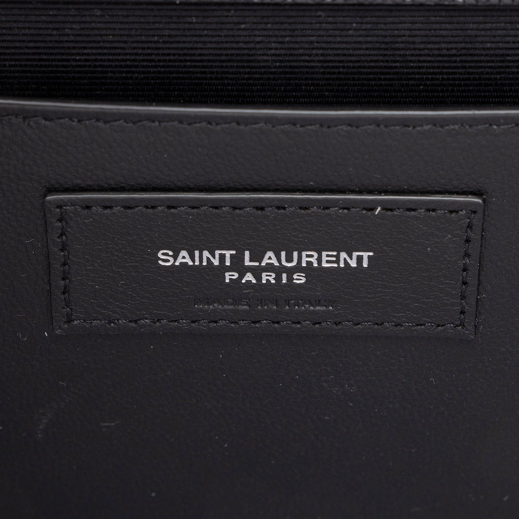 Saint Laurent Mixed Matelasse Grain de Poudre Monogram Medium Shoulder Bag (SHF-RgW8Jm)