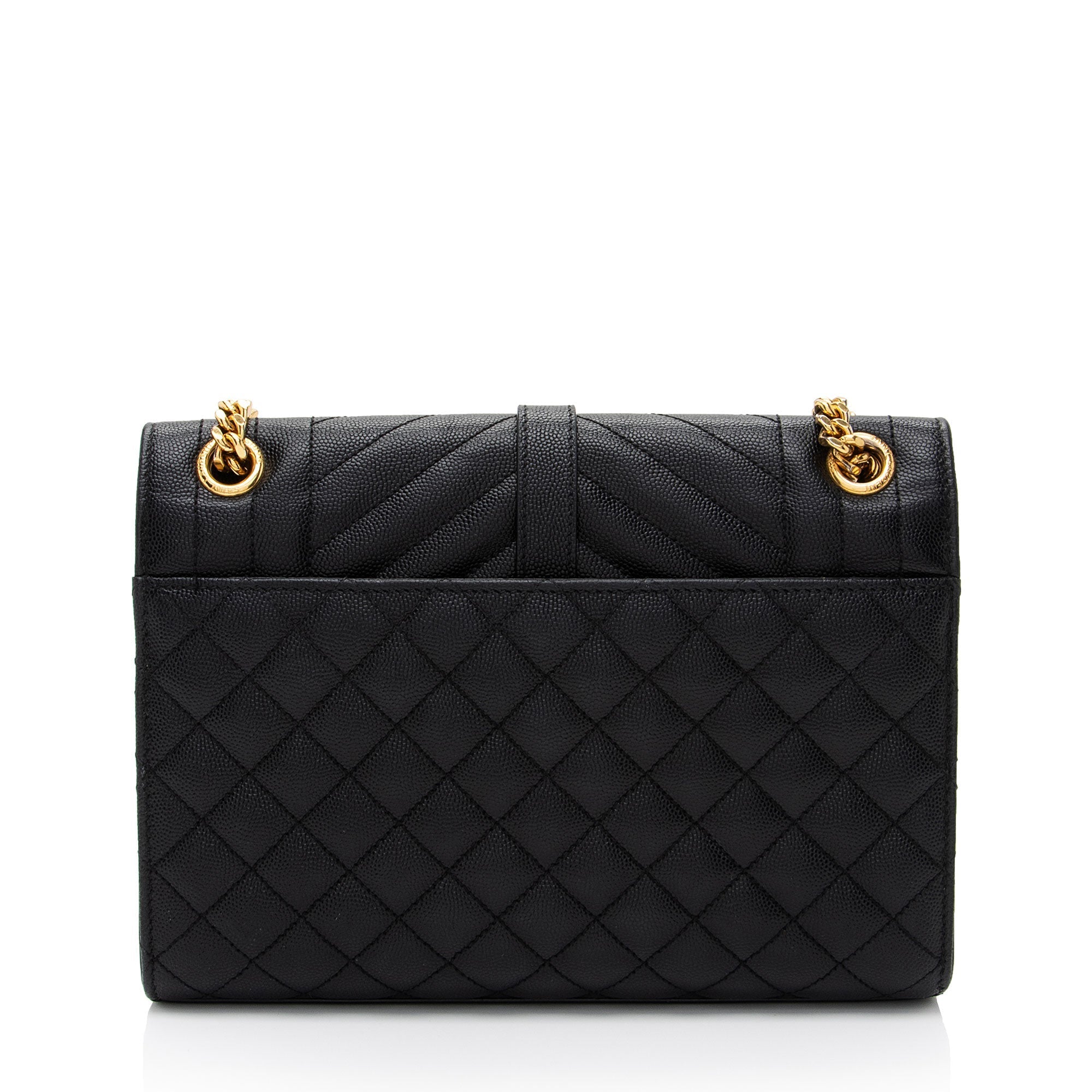 Saint Laurent Mixed Matelasse Grain de Poudre Monogram Medium Shoulder Bag (SHF-rmK6K7)