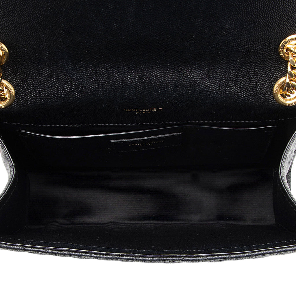 Saint Laurent Mixed Matelasse Grain de Poudre Monogram Medium Shoulder Bag (SHF-rmK6K7)