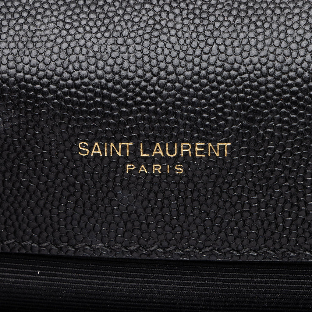 Saint Laurent Mixed Matelasse Grain de Poudre Monogram Medium Shoulder Bag (SHF-rmK6K7)