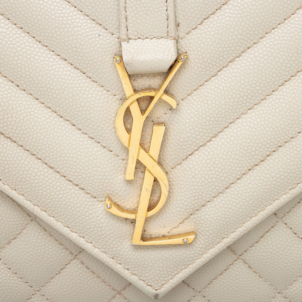 Saint Laurent Mixed Matelasse Grain de Poudre Monogram Medium Shoulder Bag (SHF-zIEuMS)