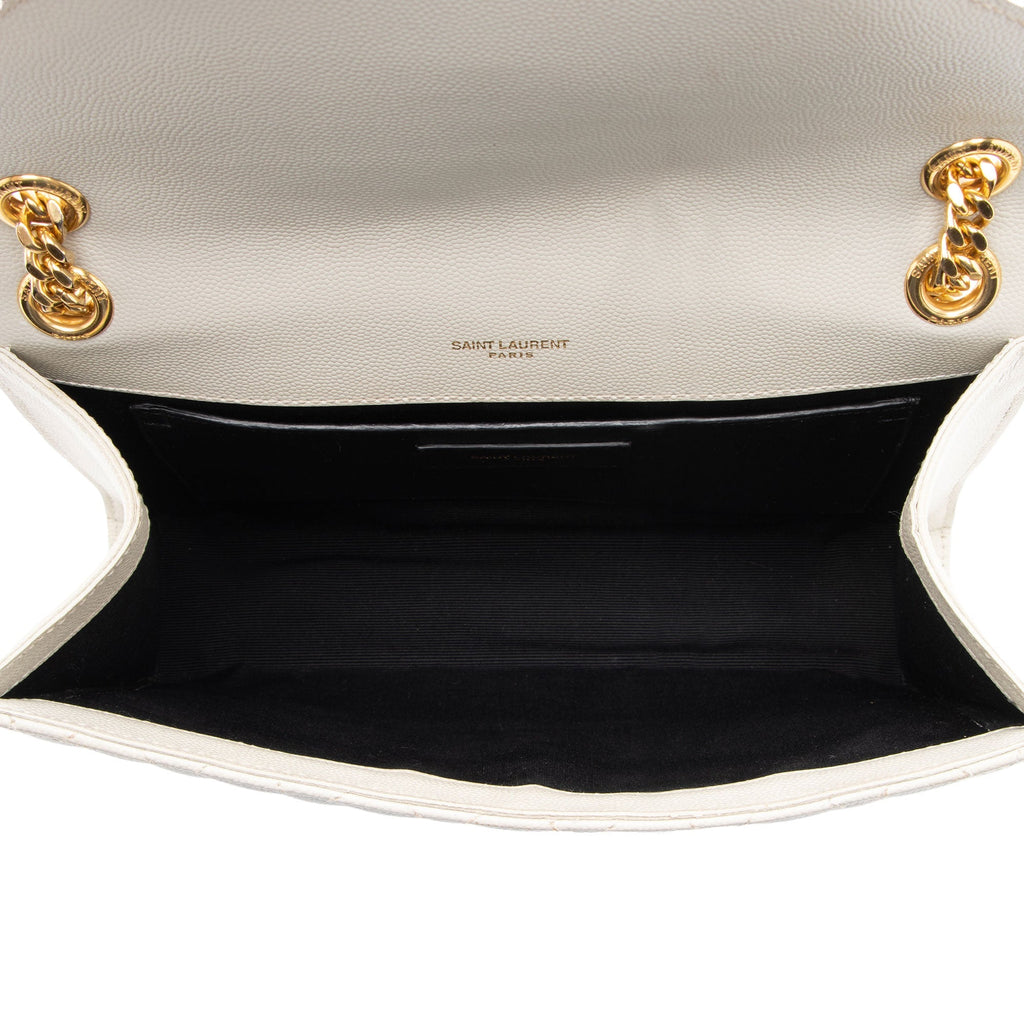 Saint Laurent Mixed Matelasse Grain de Poudre Monogram Medium Shoulder Bag (SHF-zIEuMS)