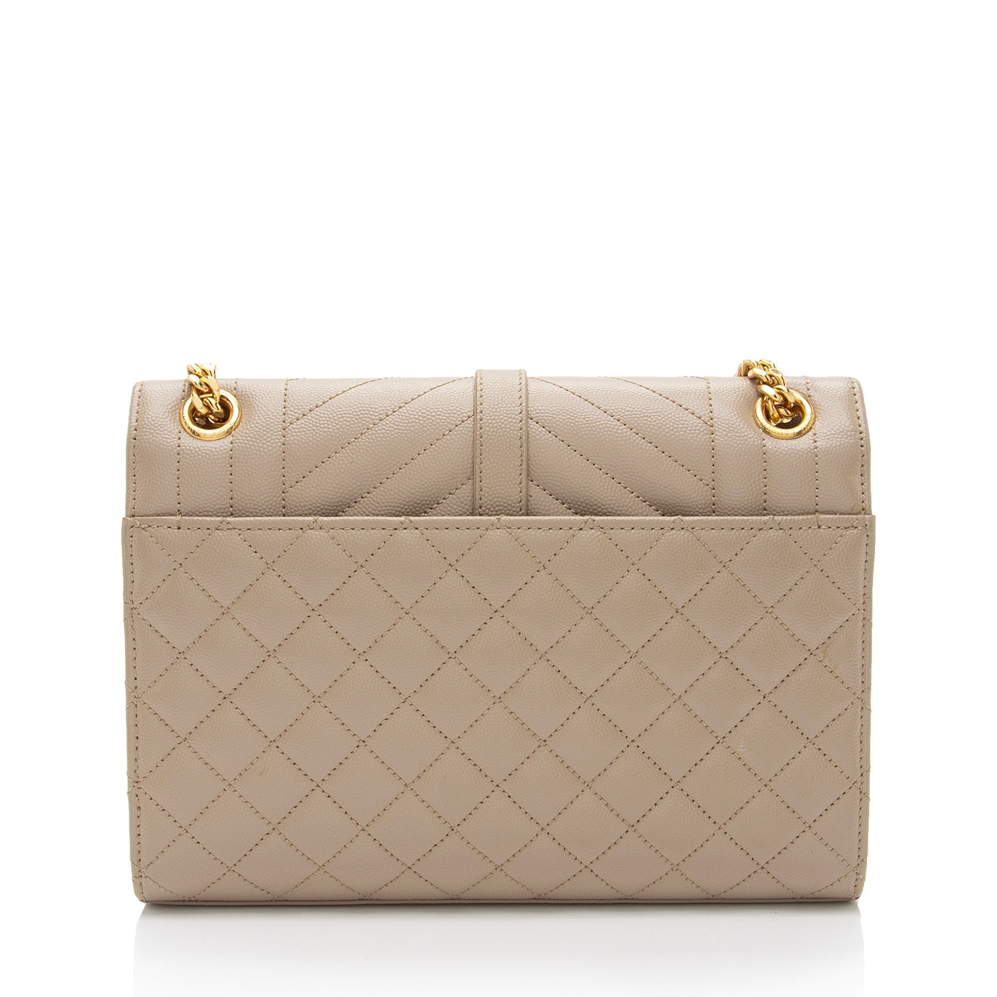 Saint Laurent Mixed Matelasse Grain de Poudre Monogram Medium Shoulder Bag (SHF-G2A0mE)