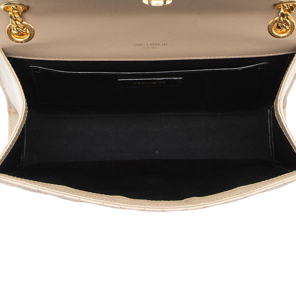 Saint Laurent Mixed Matelasse Grain de Poudre Monogram Medium Shoulder Bag (SHF-G2A0mE)