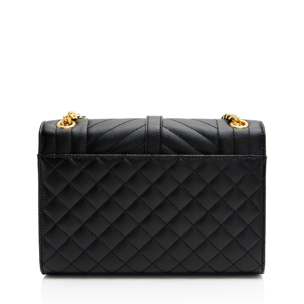 Saint Laurent Mixed Matelasse Grain de Poudre Monogram Medium Shoulder Bag (SHF-q1dWci)