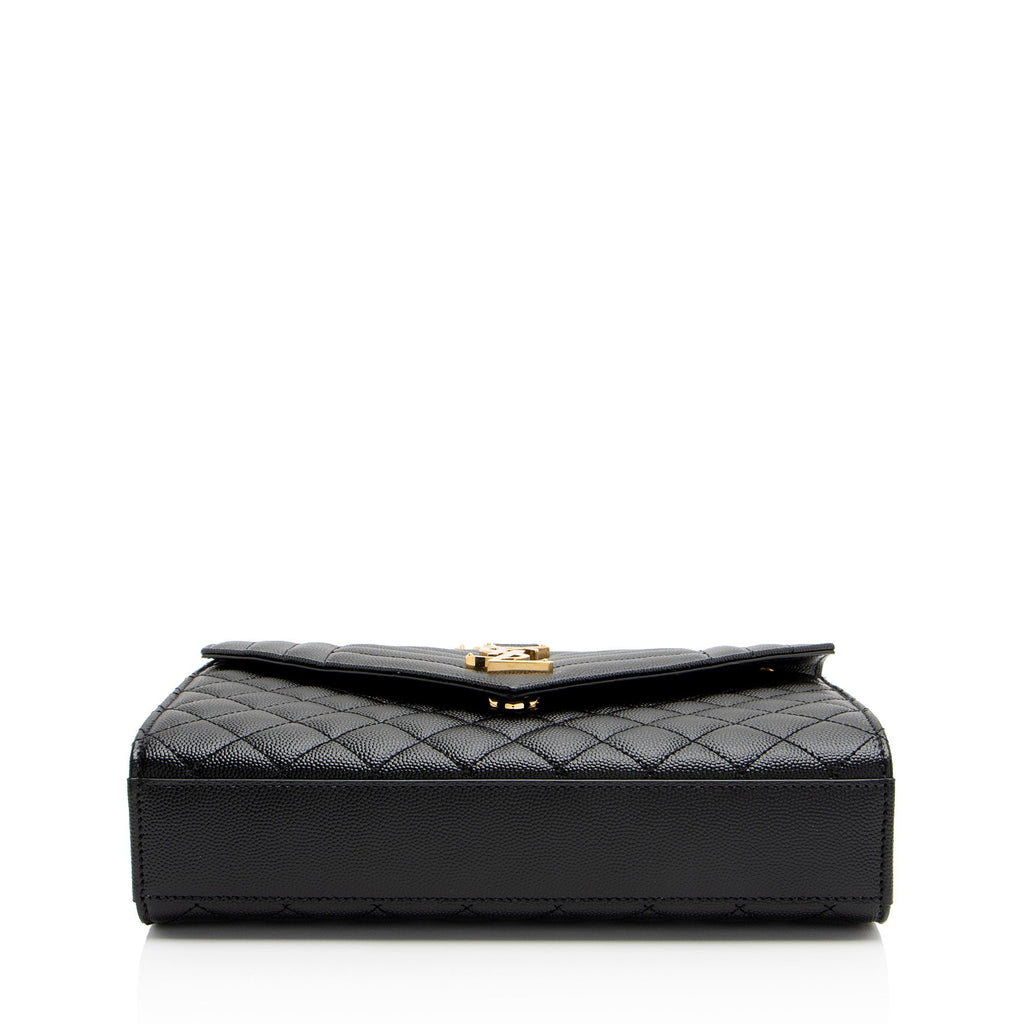 Saint Laurent Mixed Matelasse Grain de Poudre Monogram Medium Shoulder Bag (SHF-q1dWci)
