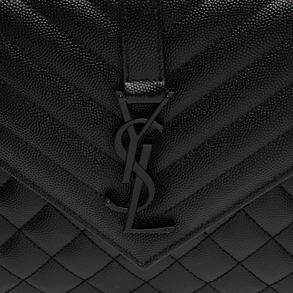 Saint Laurent Mixed Matelasse Grain de Poudre Monogram Medium Shoulder Bag (SHF-bY2Urd)