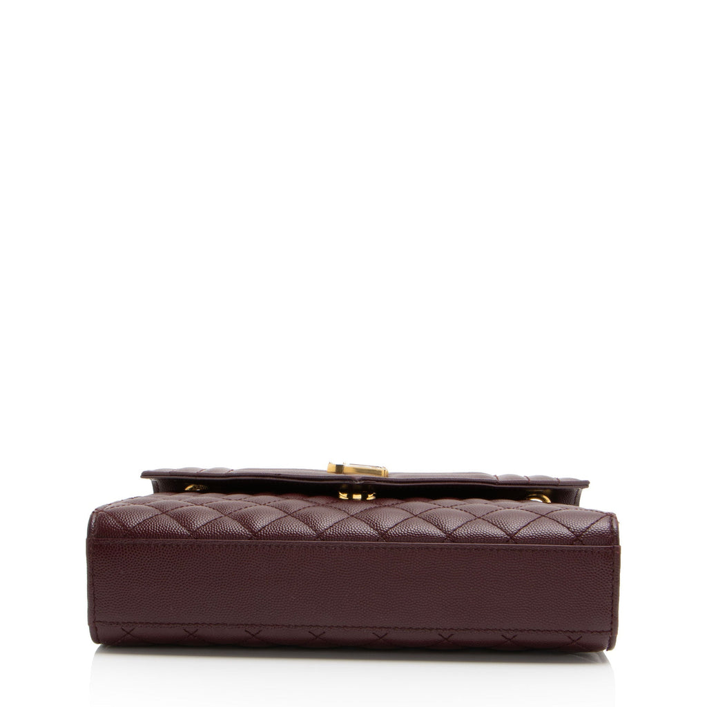 Saint Laurent Mixed Matelasse Grain de Poudre Monogram Medium Shoulder Bag (SHF-3bCetN)