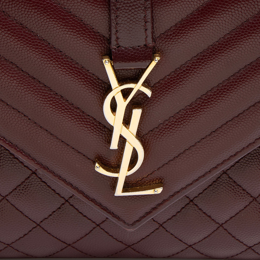 Saint Laurent Mixed Matelasse Grain de Poudre Monogram Medium Shoulder Bag (SHF-3bCetN)