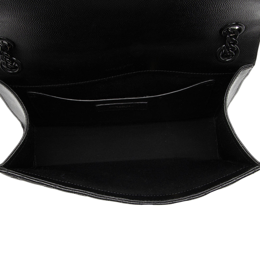 Saint Laurent Mixed Matelasse Grain de Poudre Monogram Medium Shoulder Bag (SHF-QJv0fL)