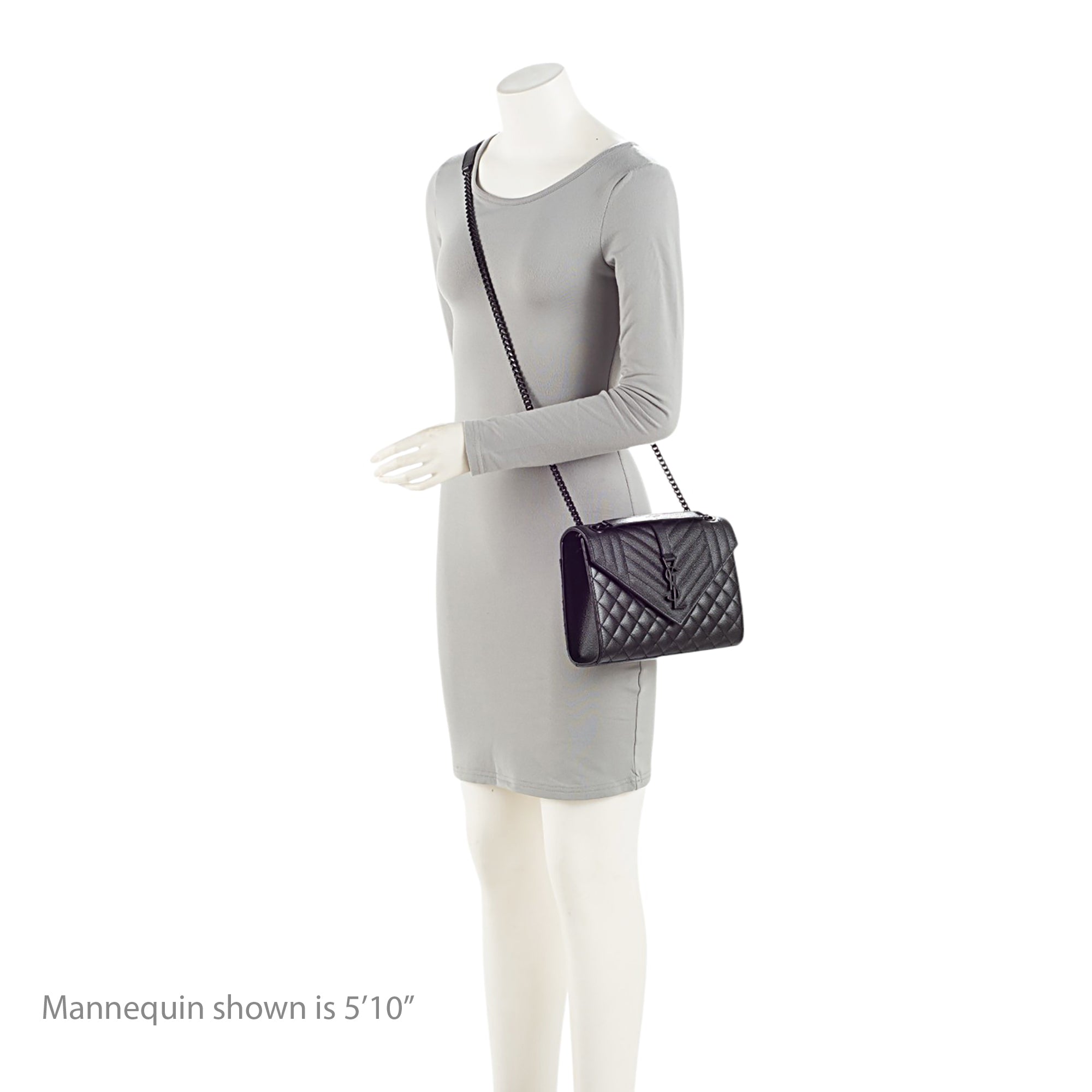 Saint Laurent Mixed Matelasse Grain de Poudre Monogram Medium Shoulder Bag (SHF-QJv0fL)