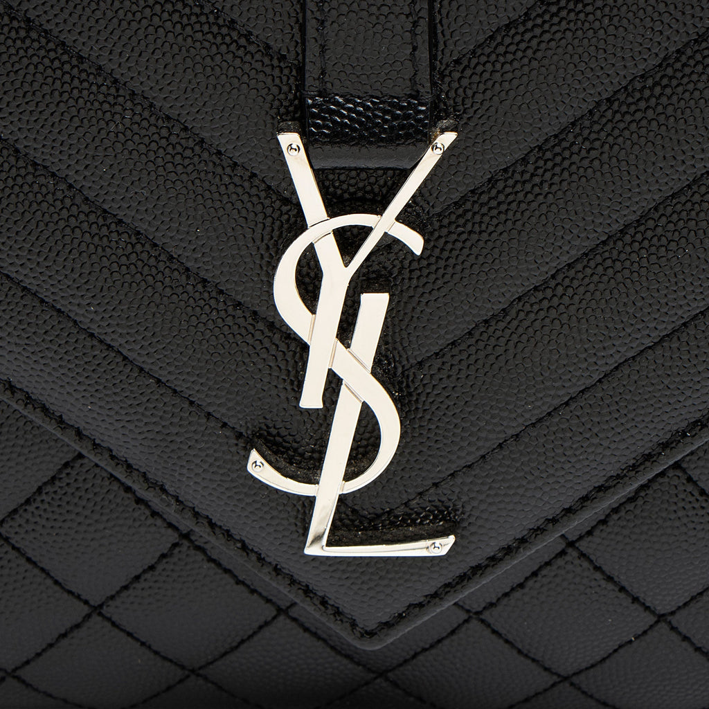 Saint Laurent Mixed Matelasse Grain de Poudre Monogram Medium Shoulder Bag