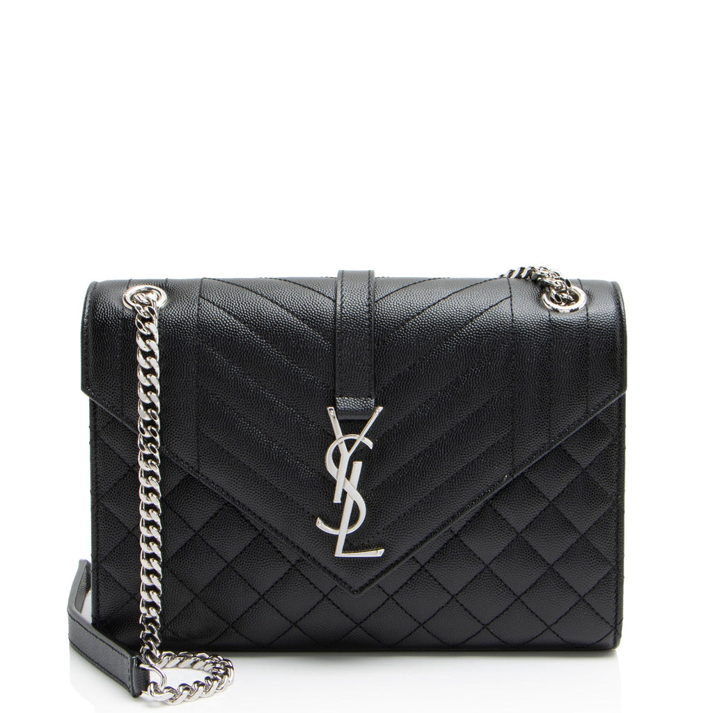 Saint Laurent Mixed Matelasse Grain de Poudre Monogram Medium Shoulder Bag