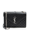 Saint Laurent Mixed Matelasse Grain de Poudre Monogram Medium Shoulder Bag