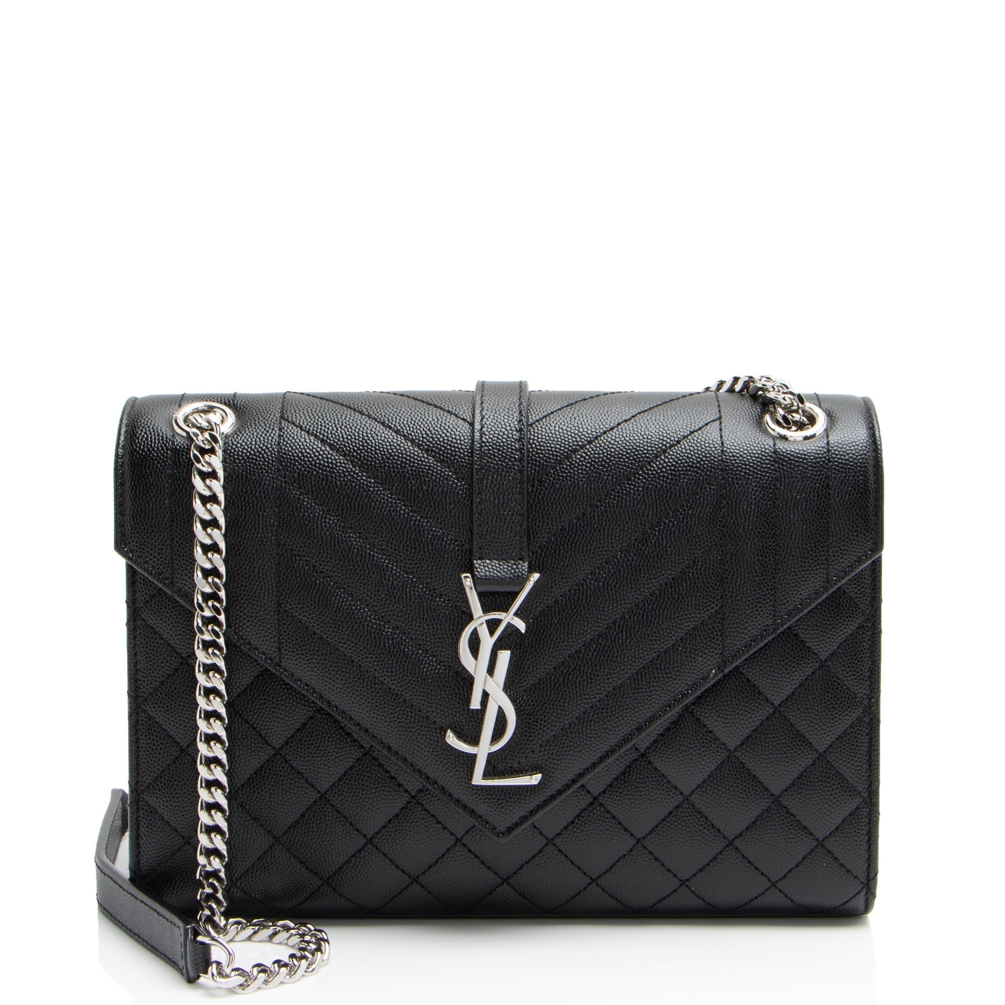 Saint Laurent Mixed Matelasse Grain de Poudre Monogram Medium Shoulder Bag
