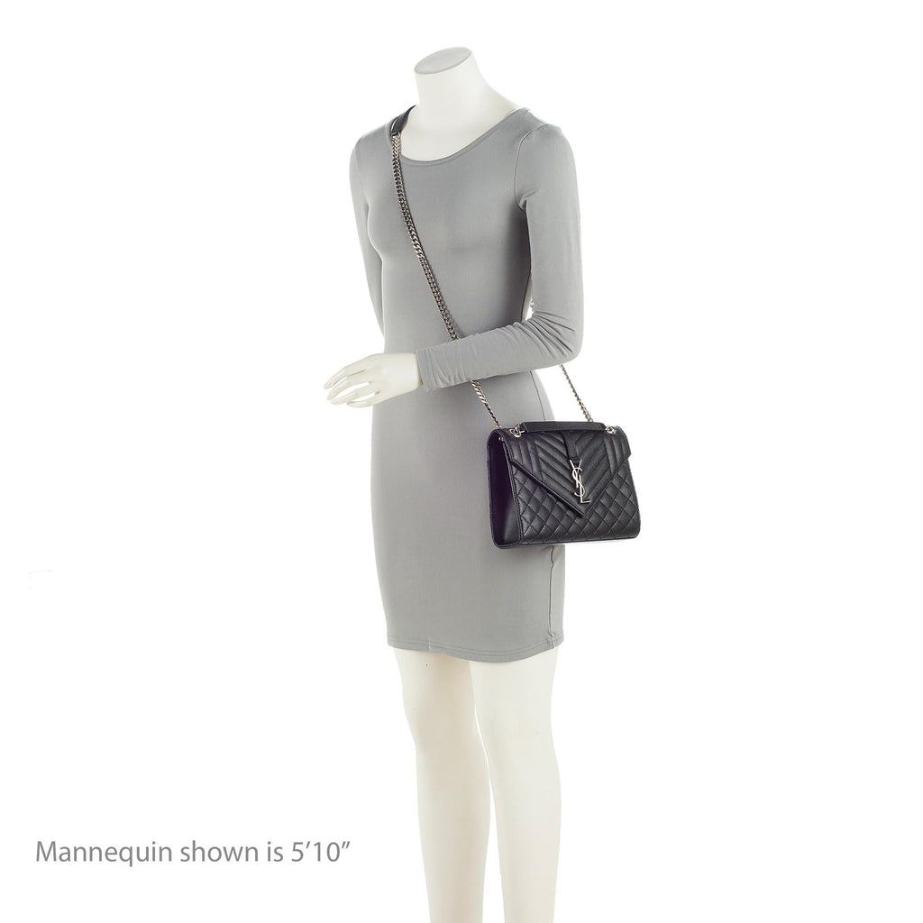 Saint Laurent Mixed Matelasse Grain de Poudre Monogram Medium Shoulder Bag