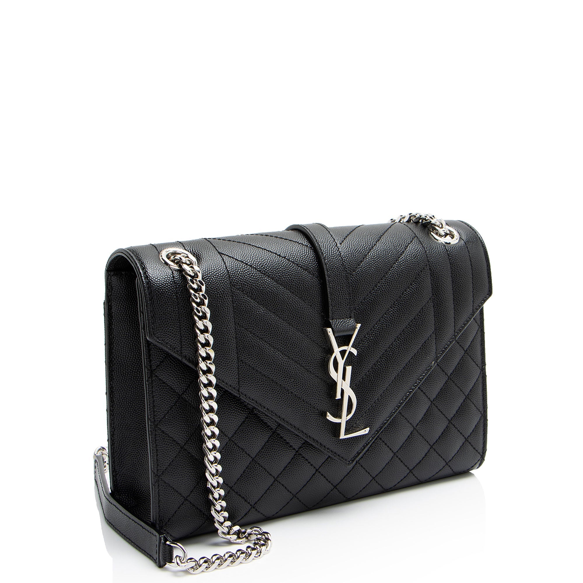 Saint Laurent Mixed Matelasse Grain de Poudre Monogram Medium Shoulder Bag