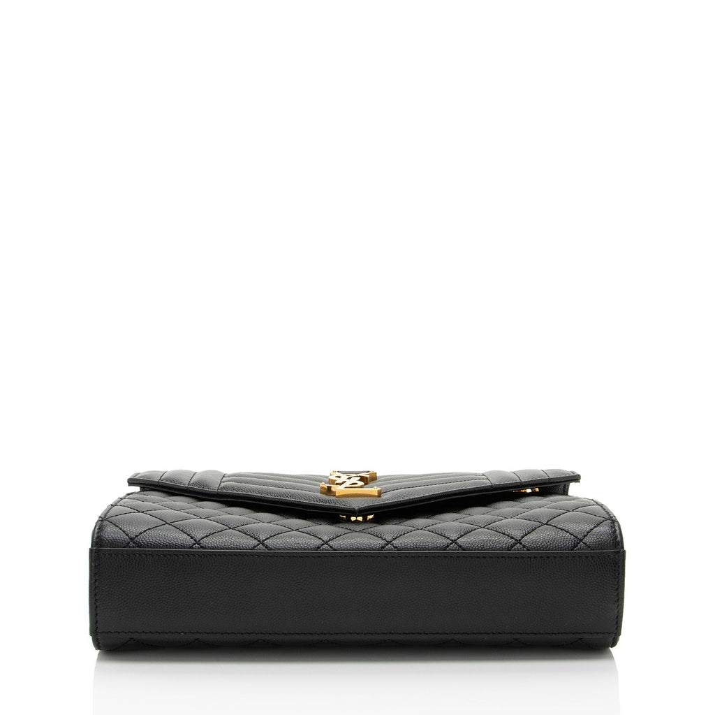 Saint Laurent Mixed Matelasse Grain de Poudre Monogram Medium Shoulder Bag