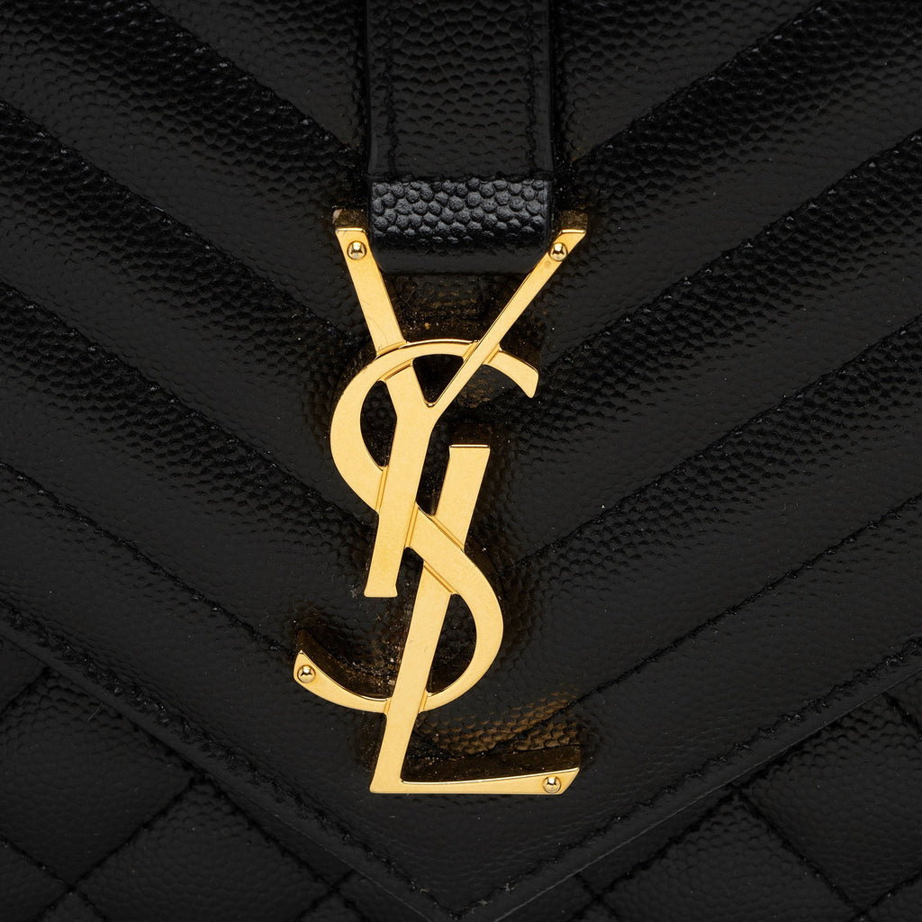Saint Laurent Mixed Matelasse Grain de Poudre Monogram Medium Shoulder Bag