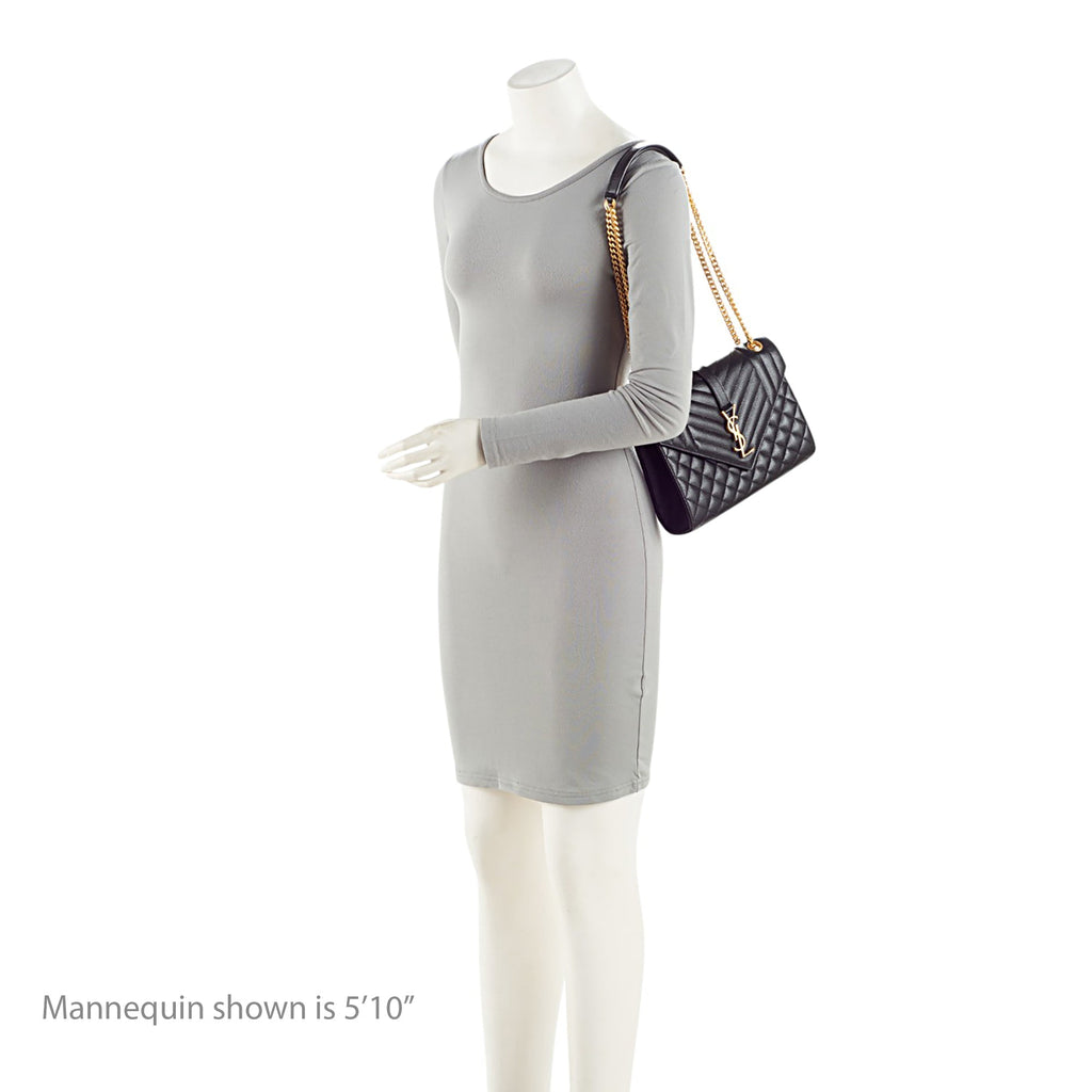 Saint Laurent Mixed Matelasse Grain de Poudre Monogram Medium Shoulder Bag