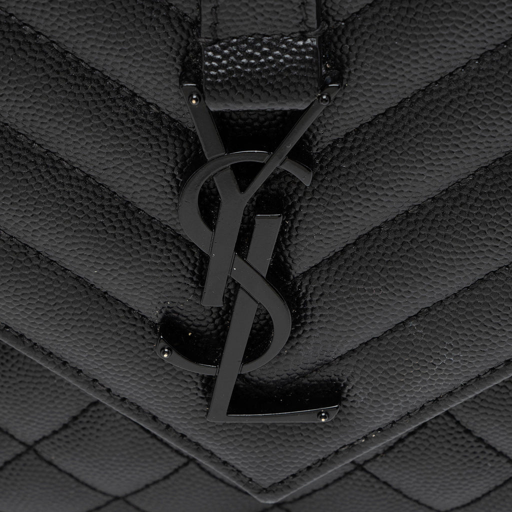 Saint Laurent Mixed Matelasse Grain de Poudre Monogram Medium Shoulder Bag