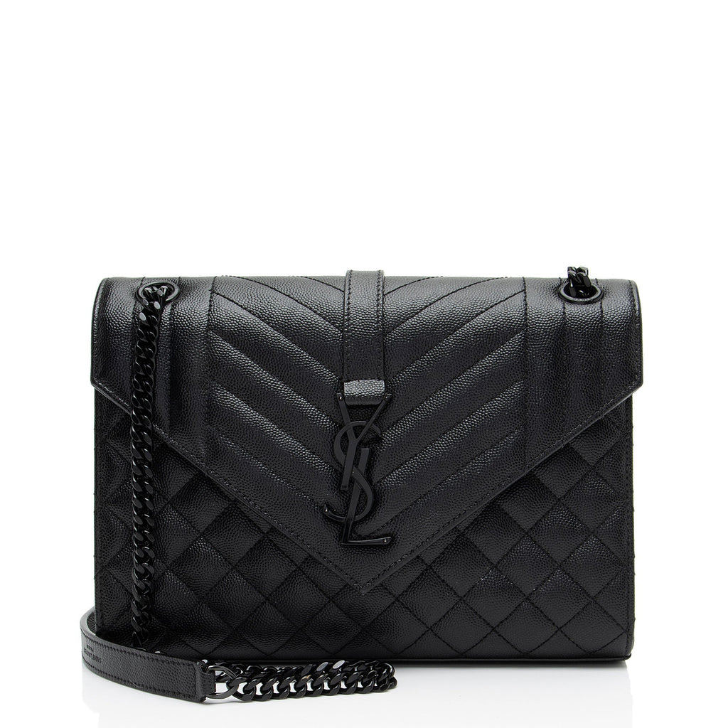 Saint Laurent Mixed Matelasse Grain de Poudre Monogram Medium Shoulder Bag