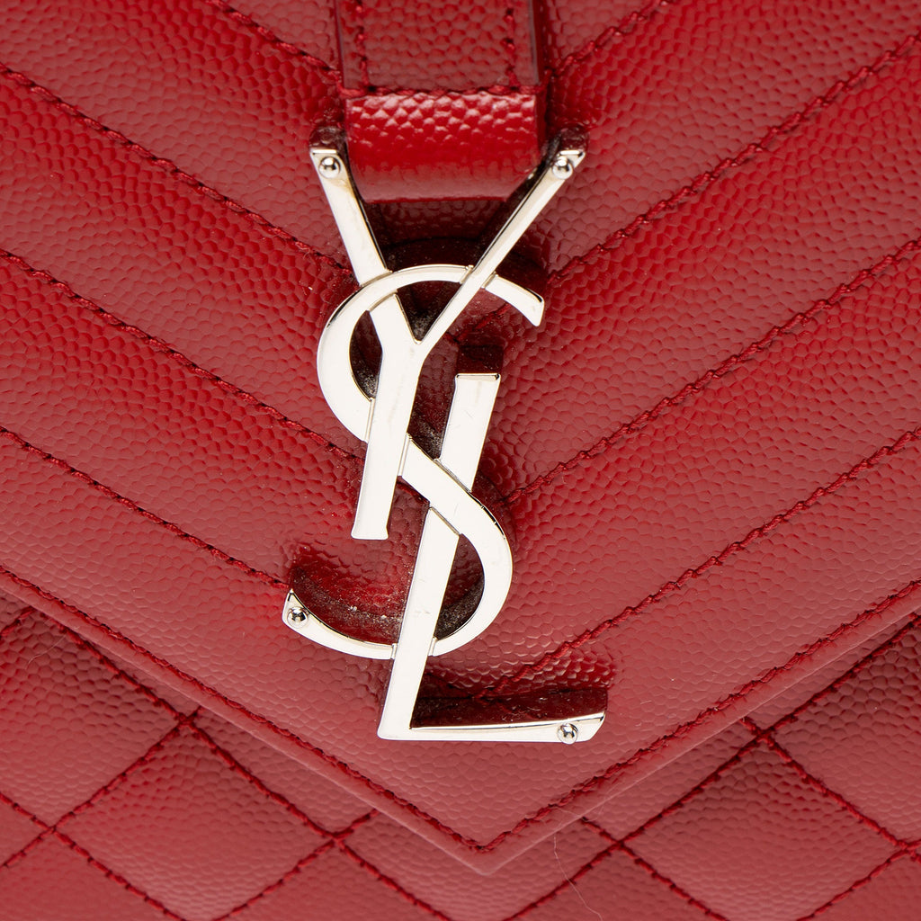 Saint Laurent Mixed Matelasse Grain de Poudre Monogram Medium Shoulder Bag