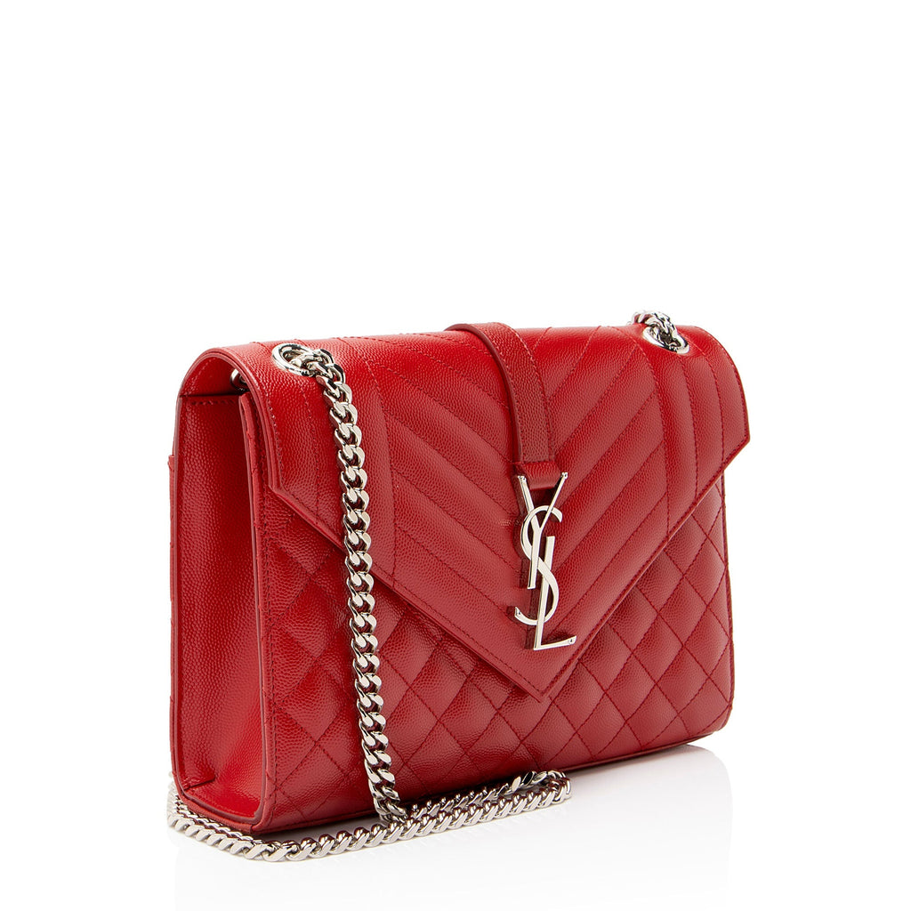 Saint Laurent Mixed Matelasse Grain de Poudre Monogram Medium Shoulder Bag