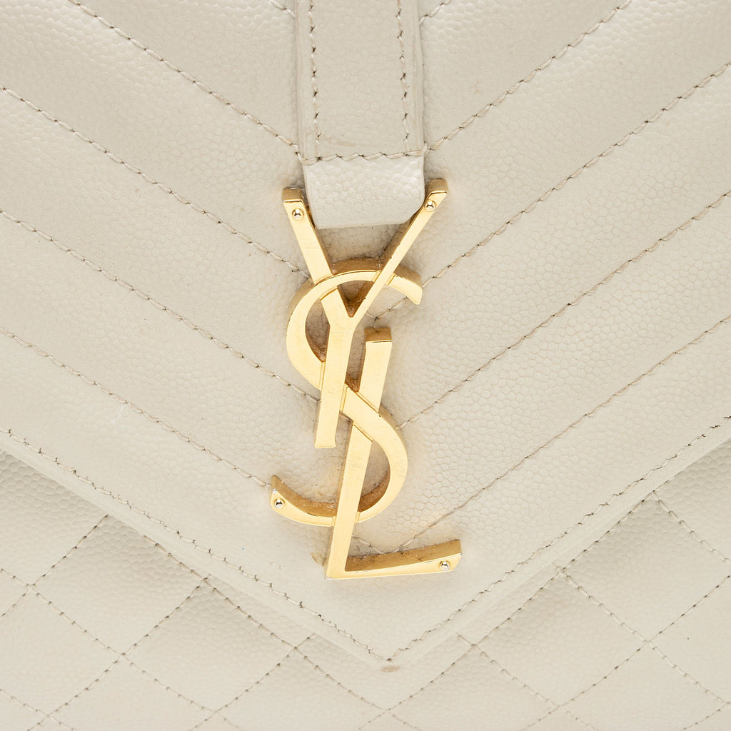 Saint Laurent Mixed Matelasse Grain de Poudre Monogram Medium Shoulder Bag
