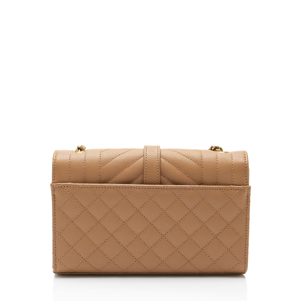 Saint Laurent Mixed Matelasse Grain de Poudre Monogram Small Shoulder Bag