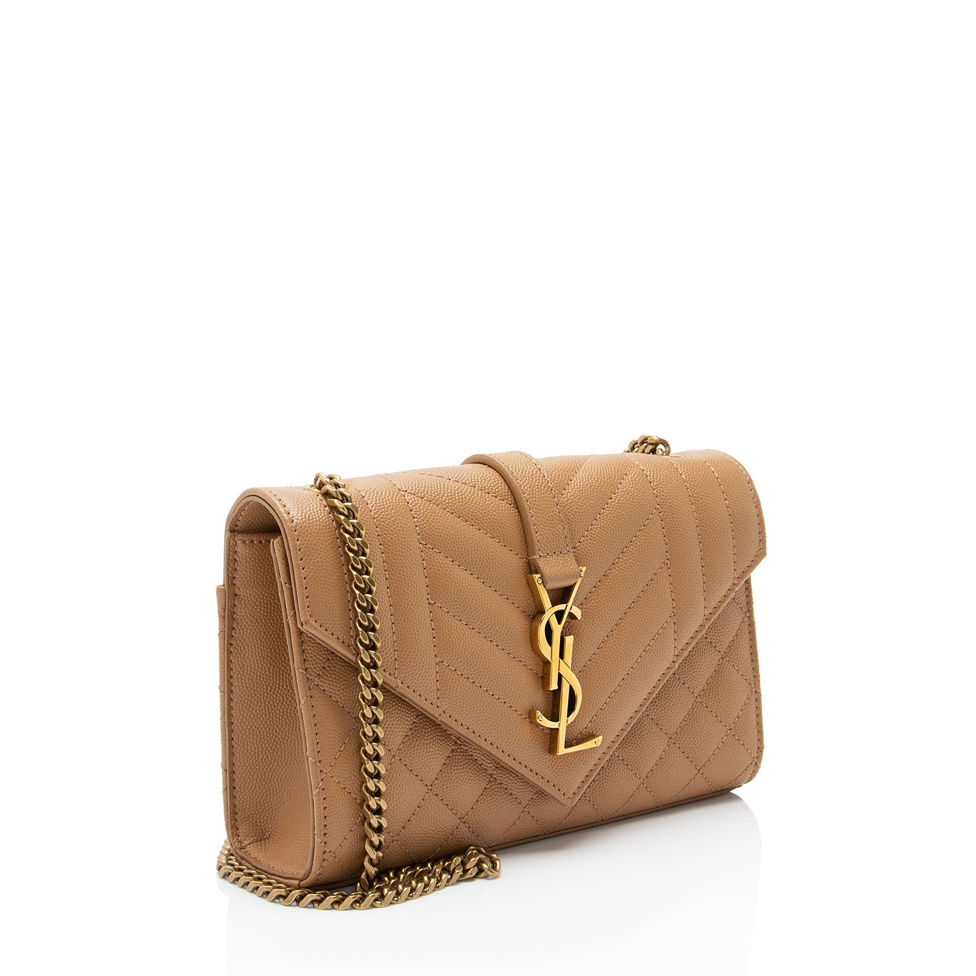 Saint Laurent Mixed Matelasse Grain de Poudre Monogram Small Shoulder Bag