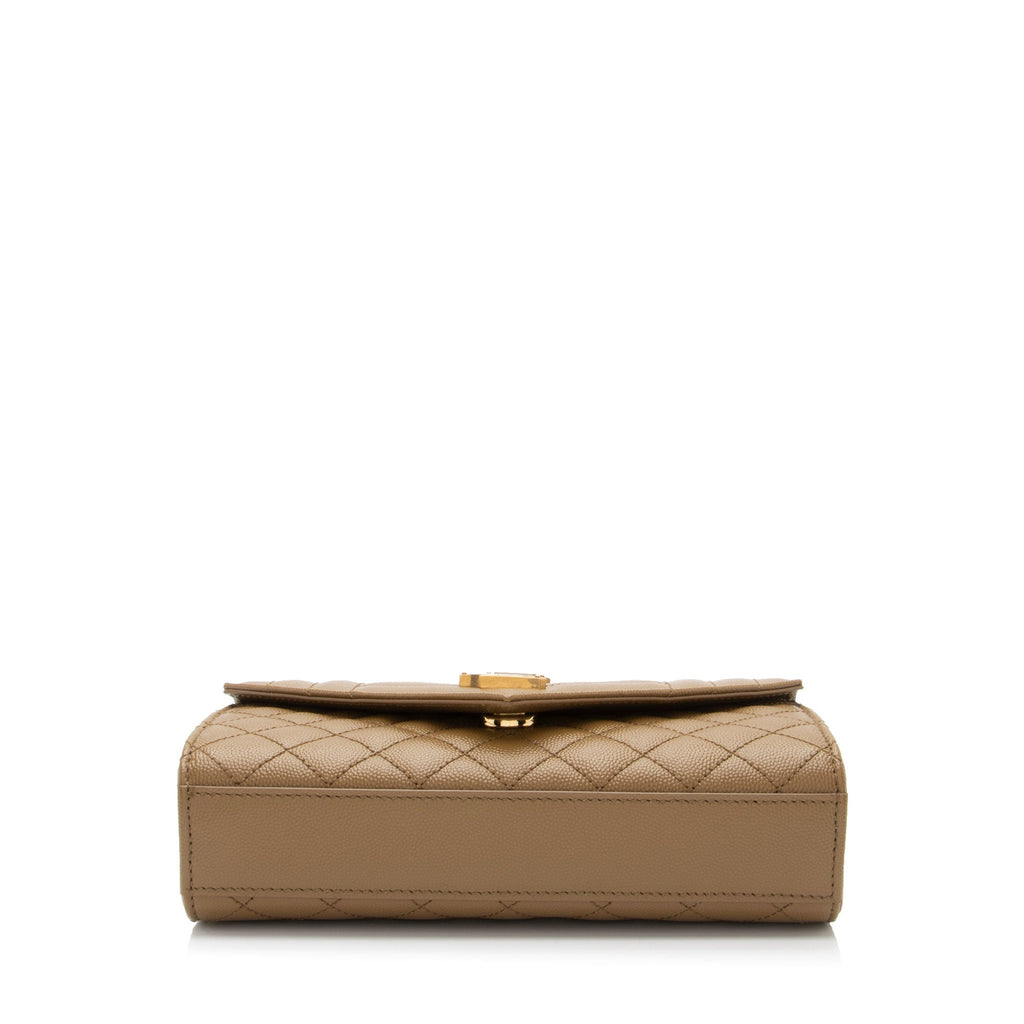Saint Laurent Mixed Matelasse Grain de Poudre Monogram Small Shoulder Bag (SHF-mgzvyO)