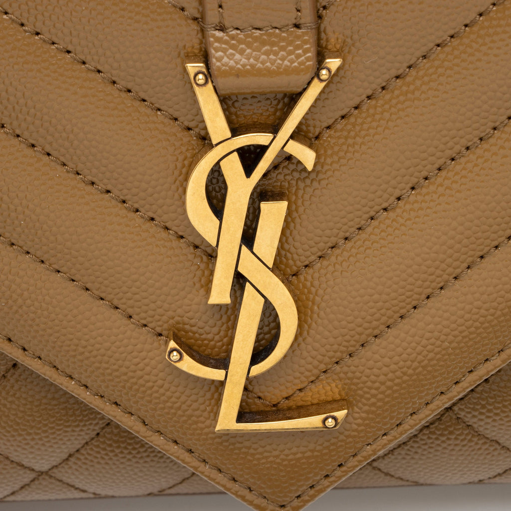 Saint Laurent Mixed Matelasse Grain de Poudre Monogram Small Shoulder Bag (SHF-mgzvyO)