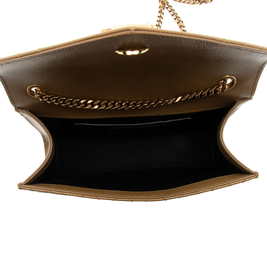 Saint Laurent Mixed Matelasse Grain de Poudre Monogram Small Shoulder Bag (SHF-mgzvyO)