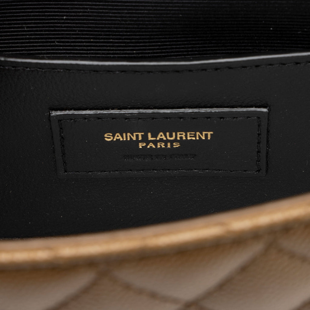 Saint Laurent Mixed Matelasse Grain de Poudre Monogram Small Shoulder Bag (SHF-mgzvyO)