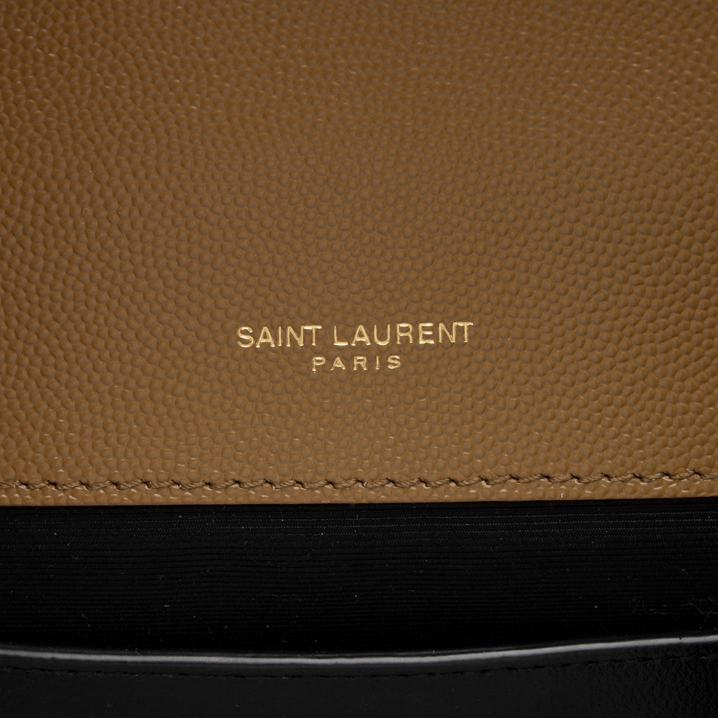Saint Laurent Mixed Matelasse Grain de Poudre Monogram Small Shoulder Bag (SHF-mgzvyO)