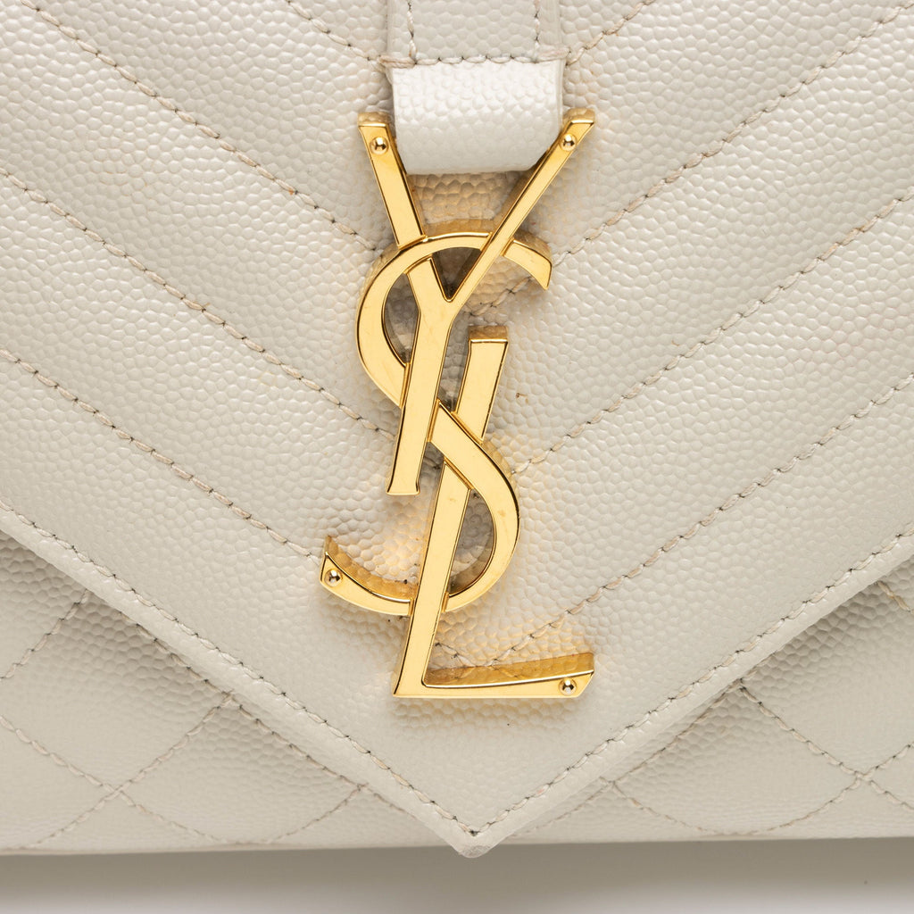 Saint Laurent Mixed Matelasse Grain de Poudre Monogram Small Shoulder Bag (SHF-oA3l6q)