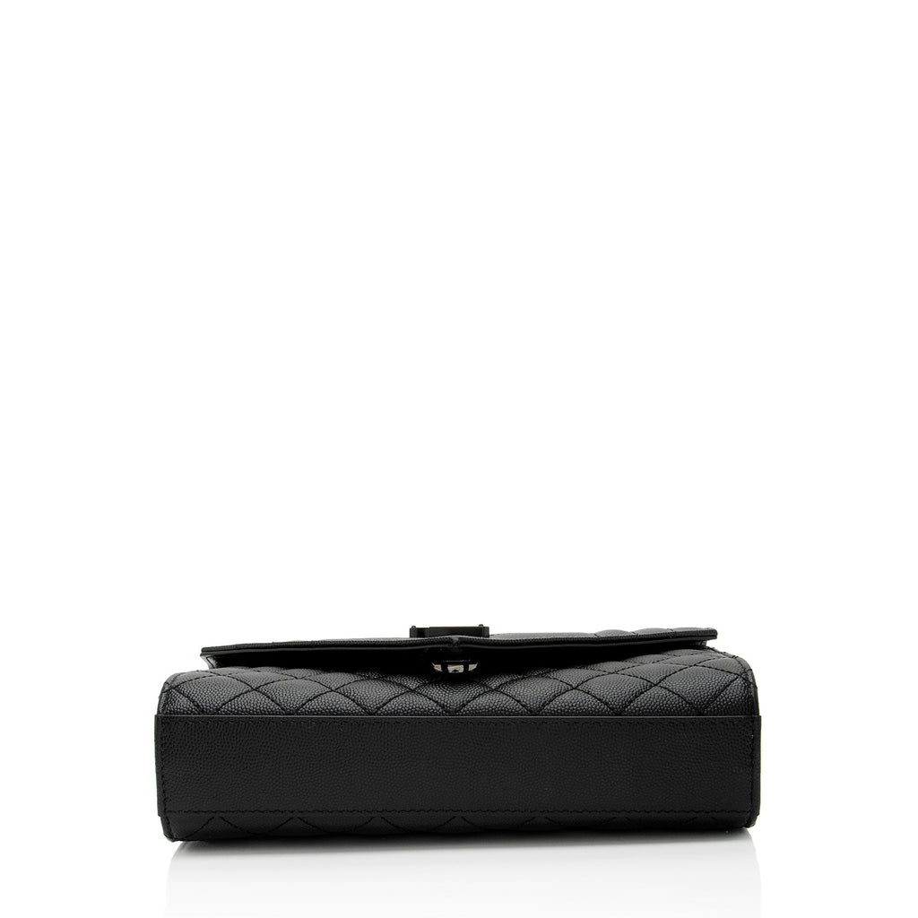 Saint Laurent Mixed Matelasse Grain de Poudre Monogram Small Shoulder Bag
