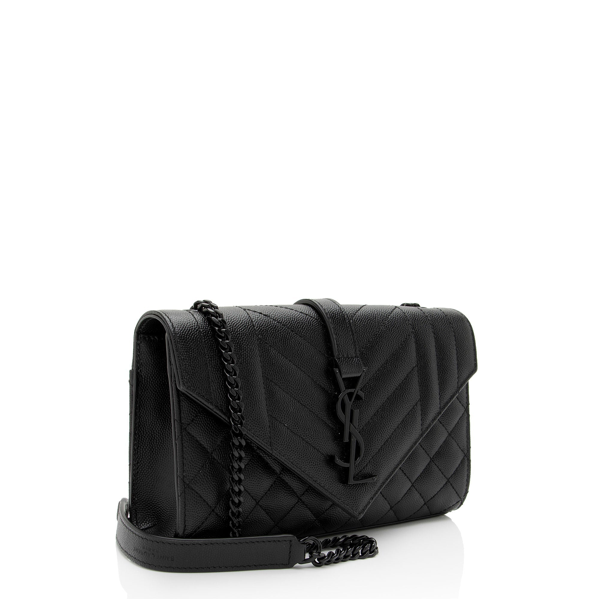 Saint Laurent Mixed Matelasse Grain de Poudre Monogram Small Shoulder Bag