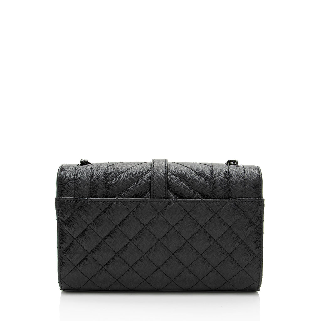 Saint Laurent Mixed Matelasse Grain de Poudre Monogram Small Shoulder Bag