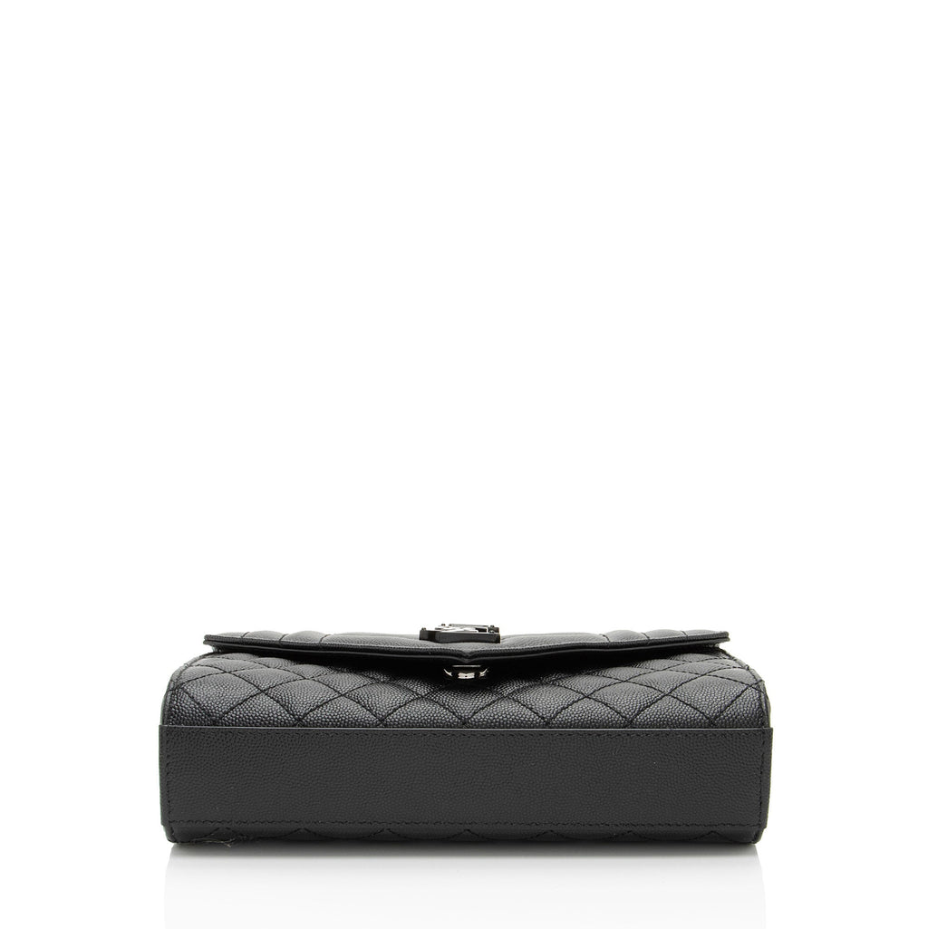 Saint Laurent Mixed Matelasse Grain de Poudre Monogram Small Shoulder Bag