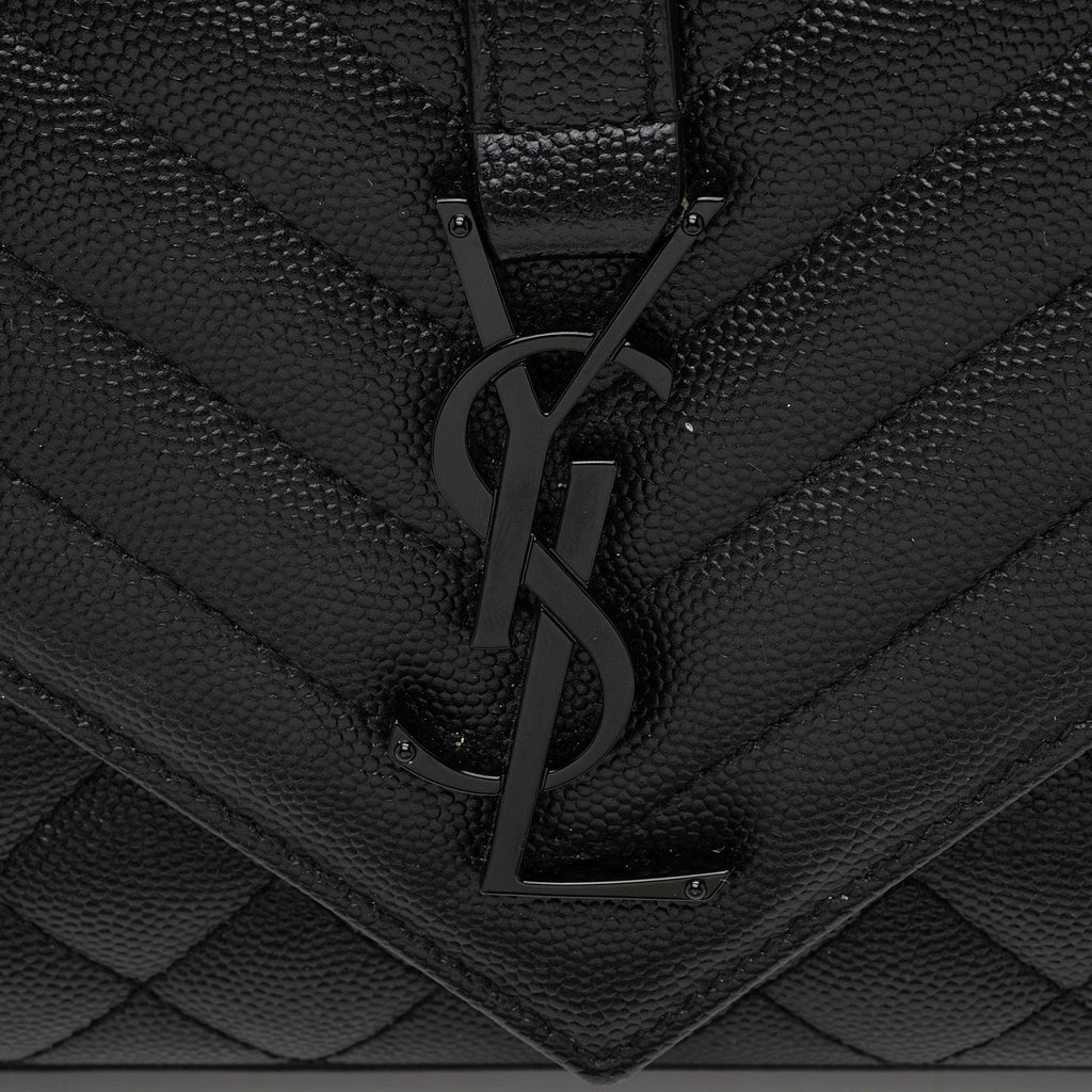 Saint Laurent Mixed Matelasse Grain de Poudre Monogram Small Shoulder Bag
