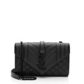Saint Laurent Mixed Matelasse Grain de Poudre Monogram Small Shoulder Bag